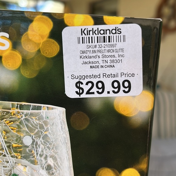 Kirklands Holiday Nib Kirkland Prelit Bronze Tree Glass Hurricane